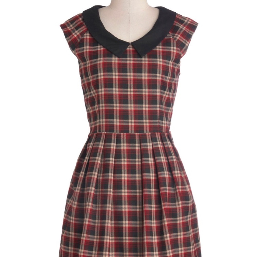 ModCloth Tartan Plaid Collar Dress
